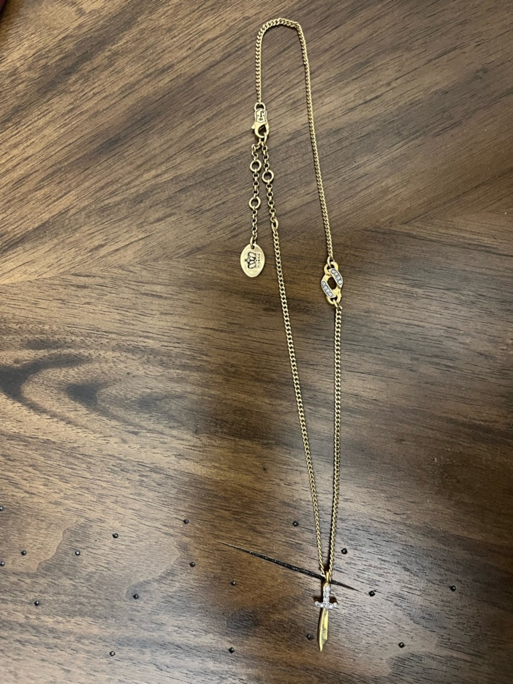 Juicy Couture Gold-Tone Dagger Pendant Necklace
